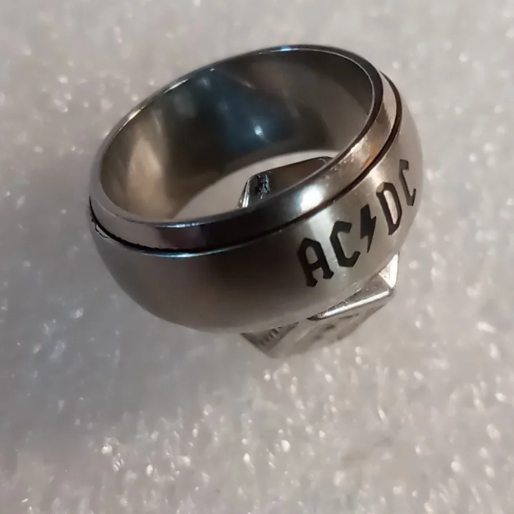 AC/DC Stainless Spinner Ring for Men Sz. 7 .